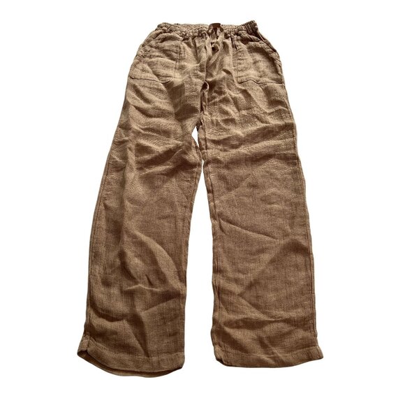 Sunday St. Tropez Linen Pants in Brown - Picture 1 of 5
